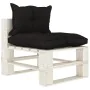 Garden pallet furniture set 6 pieces wood with black cushions by vidaXL, Garden sets - Ref: Foro24-3052369, Price: 584,59 €, ...