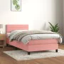 Box spring bed with pink velvet mattress 100x200 cm by vidaXL, Beds and slatted bases - Ref: Foro24-3141352, Price: 308,48 €,...