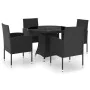 5-Piece Black Synthetic Rattan Garden Dining Set by vidaXL, Garden sets - Ref: Foro24-3059429, Price: 404,79 €, Discount: %