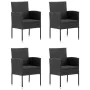 5-Piece Black Synthetic Rattan Garden Dining Set by vidaXL, Garden sets - Ref: Foro24-3059429, Price: 404,79 €, Discount: %