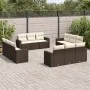 Gartensofa- und Kissenset 12-teilig aus braunem synthetischem Rattan von vidaXL, Modulare Sofas für den Außenbereich - Ref: F...