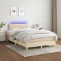 Boxspringbett mit Matratze und LED-Leuchten aus cremefarbenem Stoff 120x190 cm von vidaXL, Betten und Lattenroste - Ref: Foro...