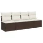 Garden sofa with cushions, 4 seats, synthetic brown rattan by vidaXL, Outdoor sofas - Ref: Foro24-366203, Price: 242,23 €, Di...