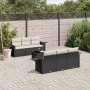 7-teiliges Garten-Esszimmerset und Kissen synthetisches Rattan schwarz von vidaXL, Gartensets - Ref: Foro24-3252243, Preis: 4...