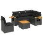 6-piece garden sofa set with black synthetic rattan cushions by vidaXL, Garden sets - Ref: Foro24-3226818, Price: 384,18 €, D...