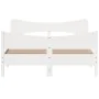 Bed frame with white pine wood headboard 135x190 cm by vidaXL, Beds and slatted bases - Ref: Foro24-3216397, Price: 205,83 €,...