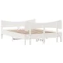 Bed frame with white pine wood headboard 135x190 cm by vidaXL, Beds and slatted bases - Ref: Foro24-3216397, Price: 205,83 €,...