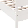 Bed frame with white pine wood headboard 135x190 cm by vidaXL, Beds and slatted bases - Ref: Foro24-3216397, Price: 205,83 €,...