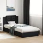 Bed frame with black engineered wood headboard 100x200 cm by vidaXL, Beds and slatted bases - Ref: Foro24-3209934, Price: 172...