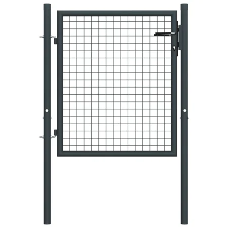 Garden mesh gate gray galvanized steel 100x125 cm by vidaXL, garden gates - Ref: Foro24-145771, Price: 127,81 €, Discount: %