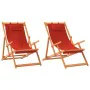 Klappbare Strandkörbe 2 Einheiten roter Stoff von vidaXL, Gartenstühle - Ref: Foro24-3214480, Preis: 115,70 €, Rabatt: %