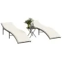 Sun loungers with small table, 2 units, synthetic brown rattan by vidaXL, Loungers - Ref: Foro24-368252, Price: 241,26 €, Dis...