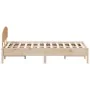 Bed frame with solid pine wood headboard 140x200 cm by vidaXL, Beds and slatted bases - Ref: Foro24-3207209, Price: 158,23 €,...