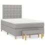 Box spring bed with light gray fabric mattress 120x190 cm by vidaXL, Beds and slatted bases - Ref: Foro24-3270432, Price: 442...