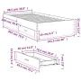 Concrete gray engineered wood bed with drawers 100x200 cm by vidaXL, Beds and slatted bases - Ref: Foro24-3280422, Price: 114...