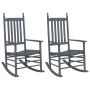 Rocking chairs with curved seat 2 units solid poplar wood gray by vidaXL, Garden chairs - Ref: Foro24-3281589, Price: 192,22 ...