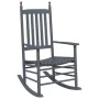 Rocking chairs with curved seat 2 units solid poplar wood gray by vidaXL, Garden chairs - Ref: Foro24-3281589, Price: 192,22 ...