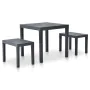 Garden table with 2 anthracite gray plastic benches by vidaXL, Garden sets - Ref: Foro24-48778, Price: 129,52 €, Discount: %