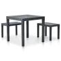 Garden table with 2 anthracite gray plastic benches by vidaXL, Garden sets - Ref: Foro24-48778, Price: 129,52 €, Discount: %