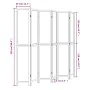 6-panel solid Paulownia wood white room divider by vidaXL, Room dividers - Ref: Foro24-358684, Price: 174,07 €, Discount: %