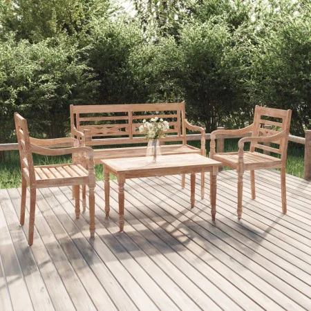 Gartenmöbel-Set 4-teilig aus massivem Teakholz von vidaXL, Gartensets - Ref: Foro24-3100780, Preis: 511,61 €, Rabatt: %