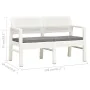 2-seater garden bench with white plastic cushions 120 cm by vidaXL, garden benches - Ref: Foro24-48821, Price: 183,45 €, Disc...