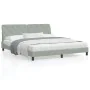 Bed frame with light gray velvet LED lights 180x200 cm by vidaXL, Beds and slatted bases - Ref: Foro24-3213867, Price: 240,08...