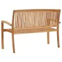 2-seater garden bench solid teak wood 128.5 cm by vidaXL, garden benches - Ref: Foro24-49388, Price: 163,33 €, Discount: %