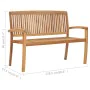 2-seater garden bench solid teak wood 128.5 cm by vidaXL, garden benches - Ref: Foro24-49388, Price: 163,33 €, Discount: %