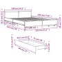 Bett aus Sonoma-Eichenholzwerkstoff mit Schubladen, 135 x 190 cm von vidaXL, Betten und Lattenroste - Ref: Foro24-3279948, Pr...