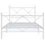 Estructura cama metal con cabecero y pie cama blanca 100x200 cm de vidaXL, Camas y somieres - Ref: Foro24-376564, Precio: 86,...