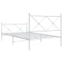 Estructura cama metal con cabecero y pie cama blanca 100x200 cm de vidaXL, Camas y somieres - Ref: Foro24-376564, Precio: 86,...