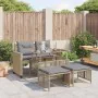 Set mit 4 Gartensofas und Kissen Kunstrattanglas beige von vidaXL, Modulare Sofas für den Außenbereich - Ref: Foro24-368137, ...