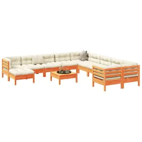 Set Gartensofas 12-teilig mit Zirbenholzkissen wachsbraun von vidaXL, Gartensets - Ref: Foro24-3299655, Preis: 1,00 €, Rabatt: %