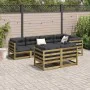 Set mit 7 Gartensofas mit Kissen aus imprägniertem Kiefernholz von vidaXL, Gartensets - Ref: Foro24-3299496, Preis: 762,97 €,...