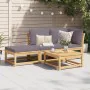 3-teiliges Gartenmöbel-Set mit Kissen aus Akazienholz von vidaXL, Modulare Sofas für den Außenbereich - Ref: Foro24-3214327, ...