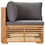 Garden Corner Sofa Gray Cushion Solid Teak Wood by vidaXL, Modular outdoor sofas - Ref: Foro24-49378, Price: 326,01 €, Discou...