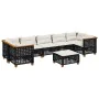 Set aus 8-teiligen Gartensofas und Kissen Kunstrattan schwarz von vidaXL, Gartensets - Ref: Foro24-3261764, Preis: 667,69 €, ...