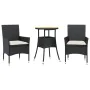 3-piece garden dining set with black PE rattan acacia cushions by vidaXL, Garden sets - Ref: Foro24-3278727, Price: 175,39 €,...