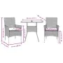 3 Stück Garten Esszimmer Set Kissen synthetisches Rattan braunes Glas von vidaXL, Gartensets - Ref: Foro24-3278603, Preis: 21...