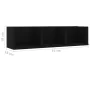 Black plywood CD wall shelf 75x18x18cm by vidaXL, Shelves and shelves - Ref: Foro24-801311, Price: 28,96 €, Discount: %