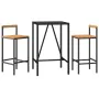 Bar table and garden stools 3 pieces acacia wood PE rattan black by vidaXL, Garden sets - Ref: Foro24-3187690, Price: 190,19 ...