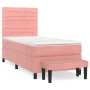 Box spring bed with pink velvet mattress 80x200 cm by vidaXL, Beds and slatted bases - Ref: Foro24-3137874, Price: 332,68 €, ...