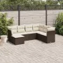 7-piece garden sofa set with brown PE rattan cushions by vidaXL, Garden sets - Ref: Foro24-3249832, Price: 444,76 €, Discount: %