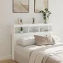 Bed headboard with white LED 140x17x102 cm by vidaXL, Headboards and footboards - Ref: Foro24-839196, Price: 151,38 €, Discou...