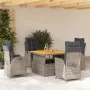 5-piece garden dining set with gray synthetic rattan cushions by vidaXL, Garden sets - Ref: Foro24-3277461, Price: 661,52 €, ...