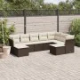 9-teiliges Gartensofa-Set und braune Kissen aus synthetischem Rattan von vidaXL, Gartensets - Ref: Foro24-3250412, Preis: 584...