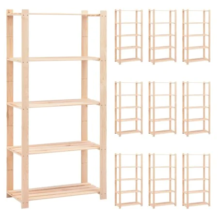 Shelving 5 levels 10 units solid pine wood 250 kg by vidaXL, Industrial shelving - Ref: Foro24-3051116, Price: 834,90 €, Disc...