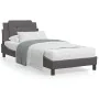 Bed frame with headboard gray synthetic leather 90x200 cm by vidaXL, Beds and slatted bases - Ref: Foro24-3208159, Price: 153...