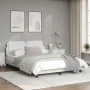 White synthetic leather headboard bed frame 140x190 cm by vidaXL, Beds and slatted bases - Ref: Foro24-3208178, Price: 203,16...